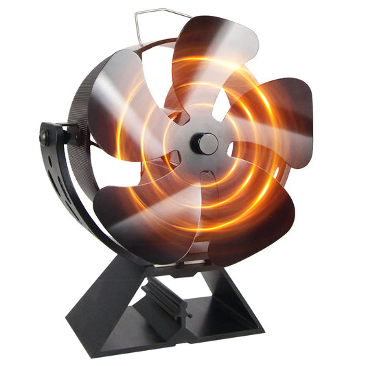 VODA Newly Designed 5 Blades Wood Stove Fan Heat Powered With 180¡ãAdjustable Roatation for Wood /Log Burner/Fireplace,Eco Fans Silent Circulating Warm Air