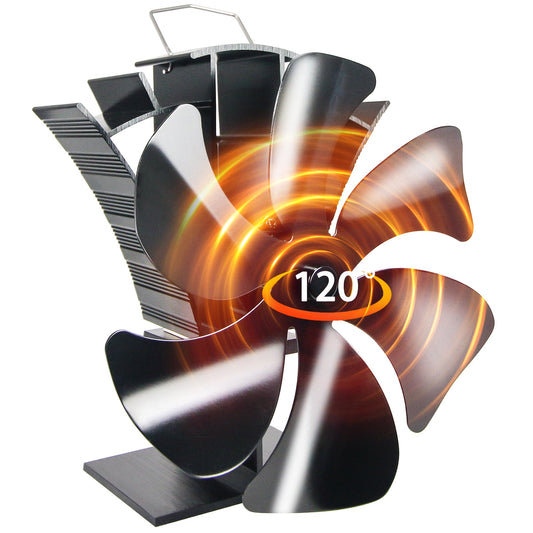 6 Blades Wood Burning Stove Fan Heat Powered Fireplace Fan for /Wood/Log Burning Stove ,Silent Eco Fan with Efficient Heat Distribution